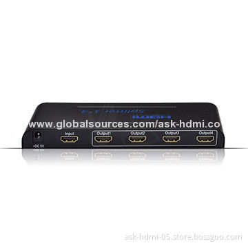 HDMI 1 x 4 Splitter, Full 3D Supports, 5V DC/3A Power Supply
